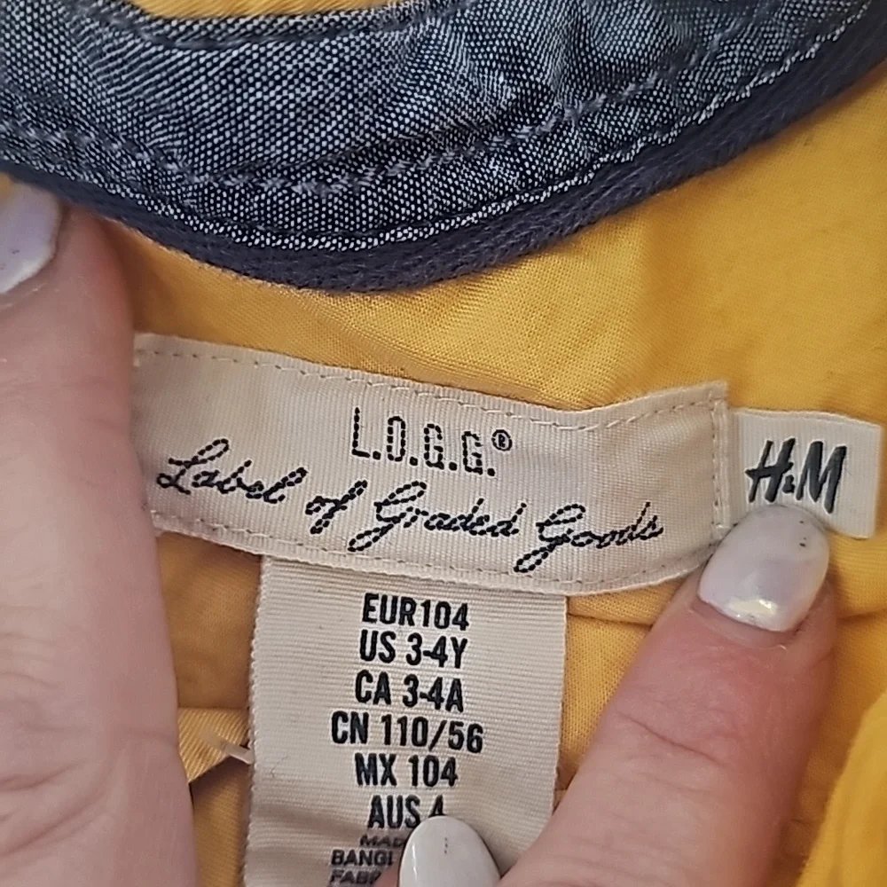 H&M golden rod Yellow button down longsleeve top - Picture 3 of 4